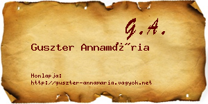 Guszter Annamária névjegykártya